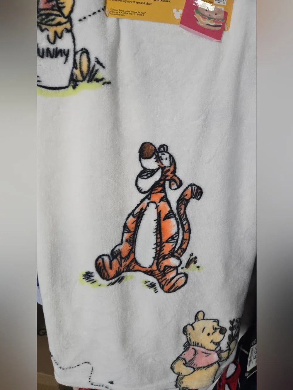 Disney Winnie The Pooh Plush Throw Blanket - White